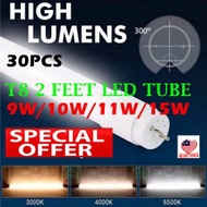 T8 2 FEET LED TUBE 9W/10W/11W/15W LAMPU PENDEK LED 2KAKI 3000K/4000K/6500K one carton 30pcs