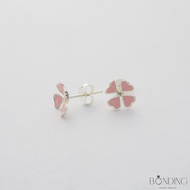 BONDING Pink Clover 925 Silver Stud Earrings ET36