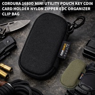 BG108 CORDURA 1680D Mini Utility Pouch / Key Coin Card Organizer / Nylon EDC Zipper Pouch