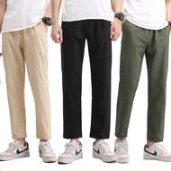 M-5XL 100% Cotton Slim Fit Plain Chino Casual Straight Cut Long Cargo Slack Pants Men