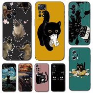 Case For Xiaomi Redmi Note 12 5G POCO X5 PRO 5G Phone Cover black Cat Cartoon Cute