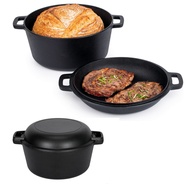 หม้อ เหล็ก กระทะ หม้อแกง กระทะเตาไฟฟ้า cooking pot Dutch Oven Pot with Lid สามารถใช้งานได้กับเตาอบเต