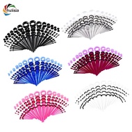 [chulisia] 50 Pieces Acrylic Tapers and Plugs 14G-00G  Ear Gauges Expander Assorted Size Kit