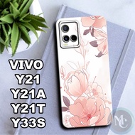 CC34 Flexible rubber softcase for Vivo Y21, Y21A, Y21T, Y33S Flower Motif/case Vivo Y21/case Vivo Y2
