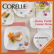 Corelle Loose Daisy Field Square Dinner Plate Luncheon Plate Soup Plate Bowl Serving Plate Bowl