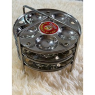 Stainless Steel Mini Idli Maker/Stainless Steel Idly Pot, 3 Idli Plates (5 Idli Per Plate)