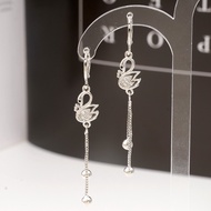 Panjang Anting Angsa Korea Fashion Lapis Emas Aksesoris Titanium Wanita Anting Rumbai-Coco