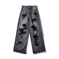Lansboter quần jean quần bò nam quần đũi dài pants jeans for men Hip hop đẹp trai đàn ông và phụ nữ 