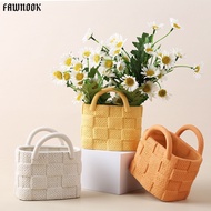 Nordic Morandi Ceramic Handbag Vase Hydroponic Flower Vase Living Room Decoration