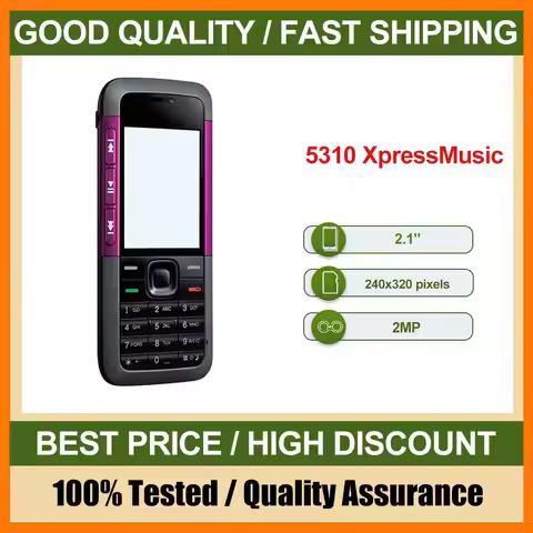 Original 5310 XpressMusic CellPhone Made in Finland Unlocked Support English Language Good Condition