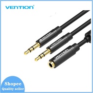 Vention Earphone Splitter For PC 3.5mm Female To 2 Male 3.5mm Mic Extension Cable Y Splitter Cable