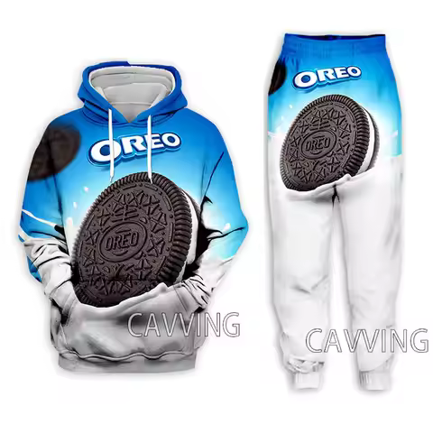 OREO 3D Printed Casual Hoodies Hooded Sweatshirt Pants Jogging Pants Trousers Suit Clothes Women/ Me