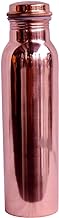 Brown Pure Copper Water Bottle With Leak Proof Lid And Glossy Finish Copper Water Bottle 1 Litre For Healthy Drink
