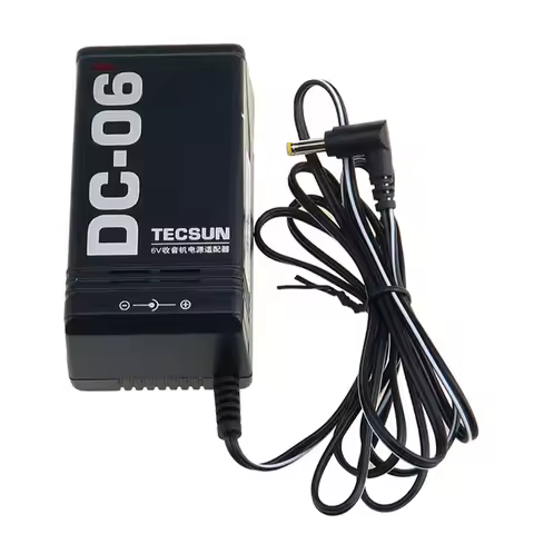Original TECSUN DC-06 AC 220V/50Hz DC 6V 300mA Power Charger Adapter US Plug for PL600 PL660 PL-680 