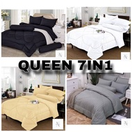 DealX 🔥 Cadar Hotel 7in1 Set Comforter Queen Size High Quality Bedsheet