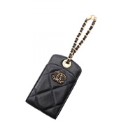 【二手】香奈兒 CHANEL Charm 19 Dixneuf Matelassé 行李卡包 AP1119 黑色小羊皮（羊皮） CHANEL19 Matelassé 行李牌
