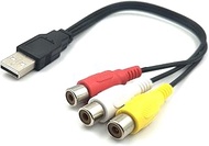 USB to 3 RCA Cable, Halokny 1Ft/25cm USB 2.0 A Male to 3RCA Female Audio Video Capture Card AV Compo