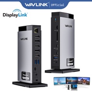 WAVLINK Universal DisplayLink Docking Station Triple 4K USB C USB 3.0 Laptop Dock HDMI DP RJ45 SD TF