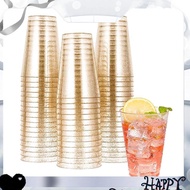 [untedvrip9n]50Pcs 10OZ Gold Plastic Cups, Disposable Gold Glitter Plastic Cups, Clear Plastic Cups 