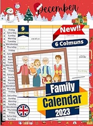 Family Calendar 6 columns 9-Month April to December 2023: A Classic and Wonderful design To Best Hou