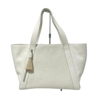 Akris Handbag Purse cotton leather White Direct from Japan Secondhand