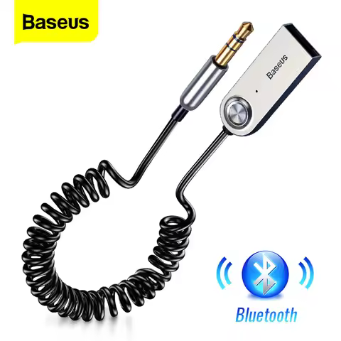 Baseus BA01 USB Bluetooth Receiver Adapter Dongle Cable For Car 3.5mm Jack Aux Bluetooth 5.0 4.2 Spe