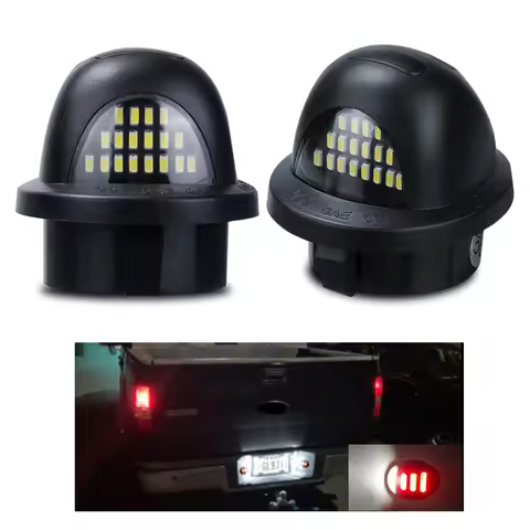 F67Z13550AA F1TZ13550A White Red 18 LED License Plate Light Tag Light Taillight For Ford F-150 F-250