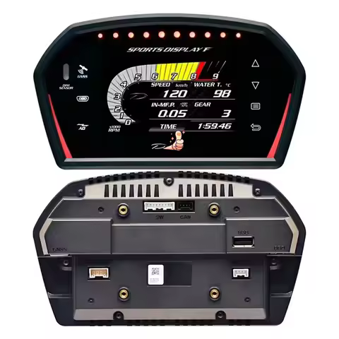 Auto OBD2 Code Reader with Sports Display, Multifunction Smart Meter for Engine Boost Voltmeter Oil 