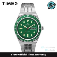 [Official Warranty] Timex TMTW2U61700U9 Men's Q Timex Reissue Green Stainless Steel Watch