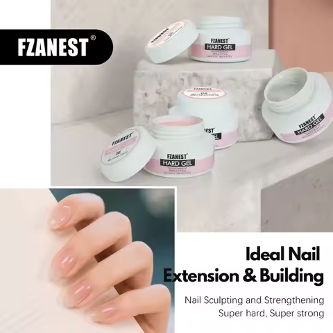 FZANEST HEMA&TPO FREE 9 Colors Low Odor Gel Nail Extension Gel Soak Off Removal Heat Resistant Thick