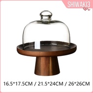 [Shiwaki3] Wooden Cake Stand Clear Dessert Stand Cake Dome Multifunctional Dried