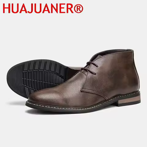 Plus Size 49 50 Natural Cowhide Desert Boots Designer Brand Genuine Leather Retro Men Chukka Boots L