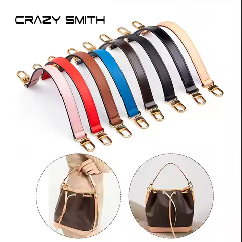 CRAZYSMITH 100% Genuine Leather Bags Strap Handle Strap for LV Noe Bucket Bag Short Shoulder Replace