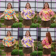 Floral Shirt Chest Size 64 Inches Shinmai Cotton Clothes With Pattern Embroidered