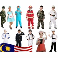 【Ready Stock】【Malaysia Ship】Kostum Polis Budak Career Costume for Kids Girl Army Costume for Kids Bo