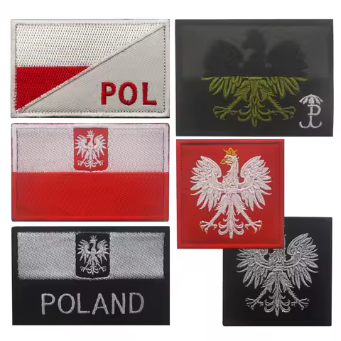 JWK Special Force Krajowa Poland Tactical Embroidery Flag Patch Army National Flag Of Poland Reflect