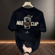 Pertama T-shirt lelaki Lengan Pendek 100% Katun, T-shirt Gaya Santai Kualiti Tinggi Minimalis