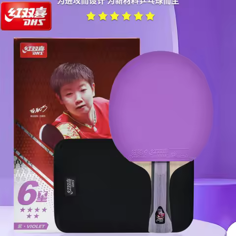 DHS H6001 Professional Table Tennis Racket 6 Star Hurricane 9 and Hurricane 3 Rubbe Horizontal Grip 