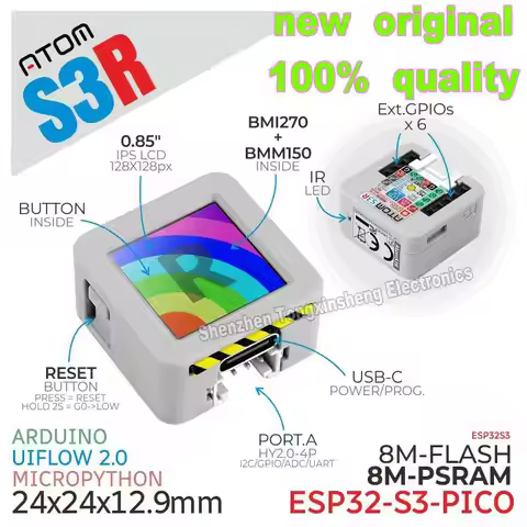 M5Stack ATOMS3R ESP32-S3-PICO-1-N8R8 Programmable Controller Development Board Kit Wi-Fi IPS Screen 