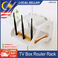 Floating Wall Mount TV Box Router Rack Top Storage WiFi Modem Shelf Box 2 Layer Space Saver / Rak Letak Modem WiFi