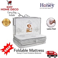 (Honey) 3Inch Folding Mattress Single / Foldable Mattress / 3 Fold Mattress / Tilam Lipat Bujang / Tilam Bujang