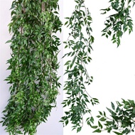1.7M Artificial Willow Simulation Wicker Green Leaves Cane /Wedding decoration Set willow Plant Ratt