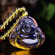 Natural Baltic Amber Buddha Pendant Necklace Women Men Jewellery Sweater Chain Blue Ambers Charms Necklaces Lucky Amulet Gifts