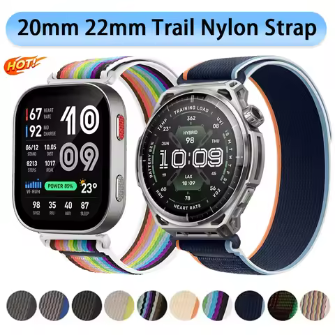 20mm 22mm Trail Loop Nylon Strap for Amazfit Balance 3 2 Bip Max 6 5 Active Max 3 2 Bracelet Huawei 