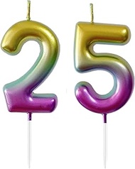 2.36" 25th 52nd Number Candles Birthday Gifts for Women Men Birthday Decorations Birthday Candles Nu
