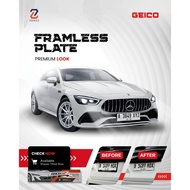 Geico Frameless Car License Plate Clean Look FramelessZENOZ