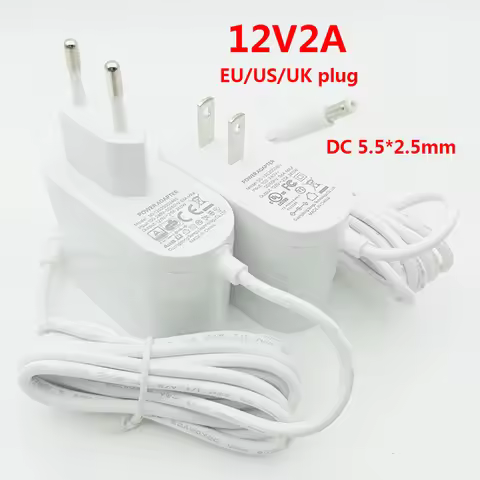 Power Supply 12V 2A DC 12V 2A White 12V 2A Power Supply 12 V 2 Amp 12V 2A Source UK Plug EU US White