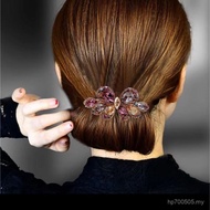 Female Half-Tie Hair Rhinestone Headdress Horizontal Clip Back Head Mother Spring Clip Hairpin Hairp