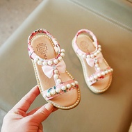 Sandals Shoes For Kids Girl New Arrival Baby Girls Floral Sandals Pearl Bowknot Slip-On Anti-slippery Kids Shoes 1-8 Years Old