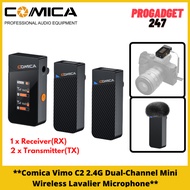 Comica Vimo C2 / C3 2.4G Dual-Channel Mini Wireless Lavalier Microphone